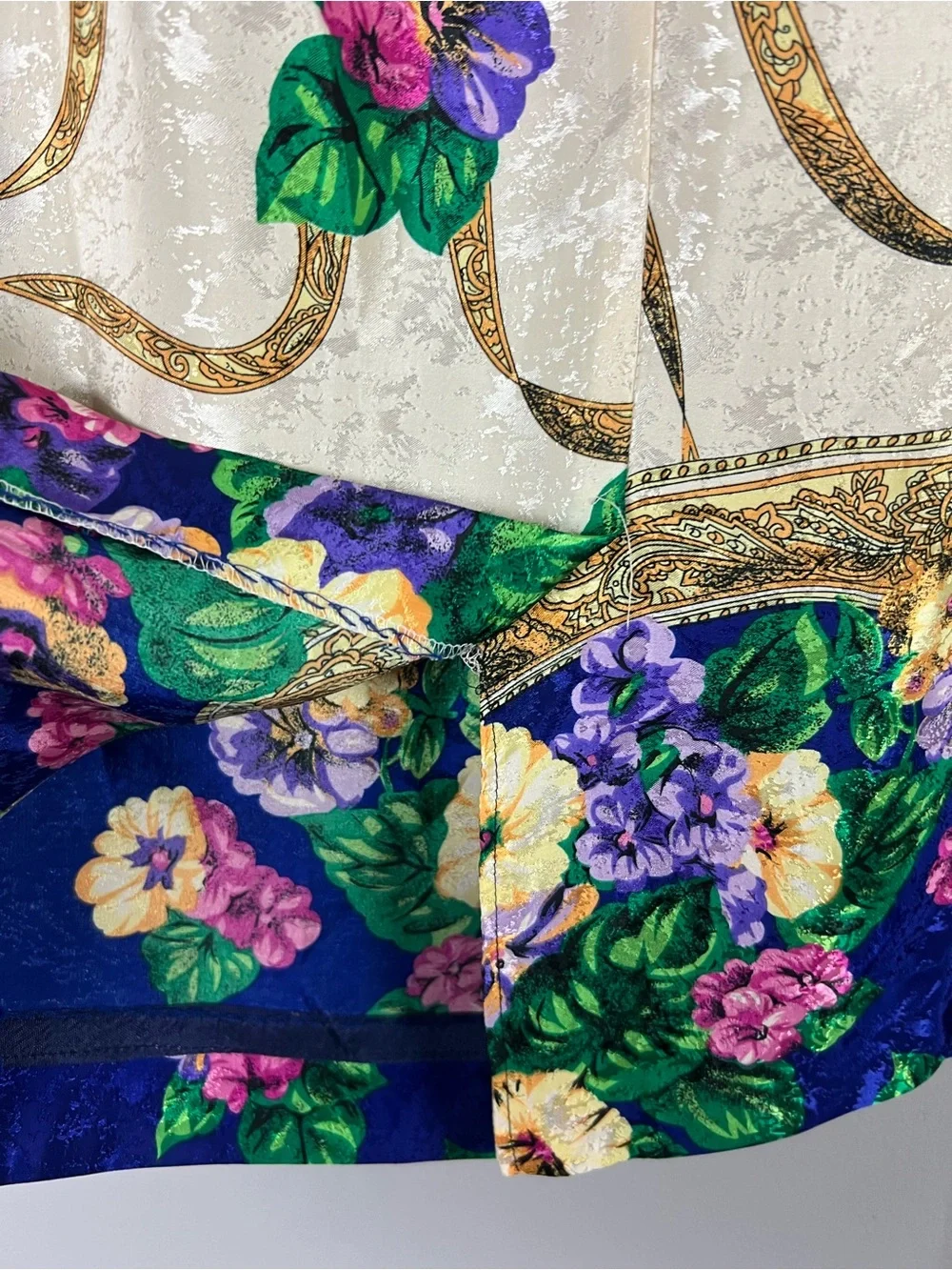 Vintage Brenner 80s/90s Floral & Baroque Two Piece Skirt Set Size L - Picture 7 of 7